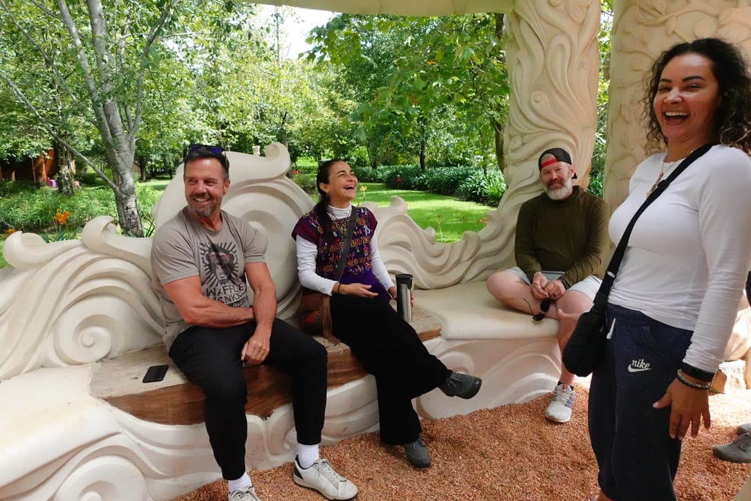 Luke & Alexa with guests at Khungi Espacio